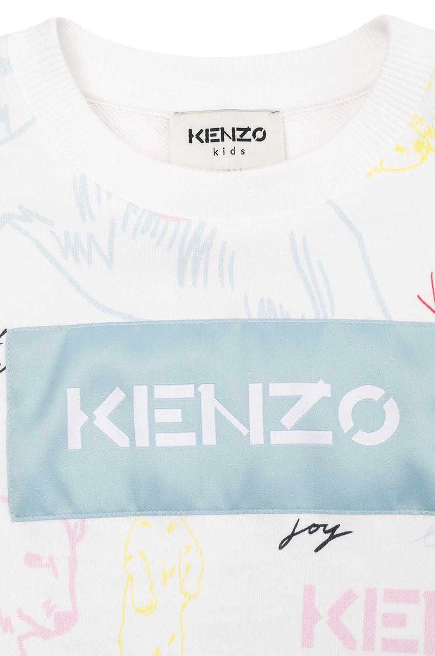 Kenzo kids Otroška bombažna mikica bela barva - Pepit.si