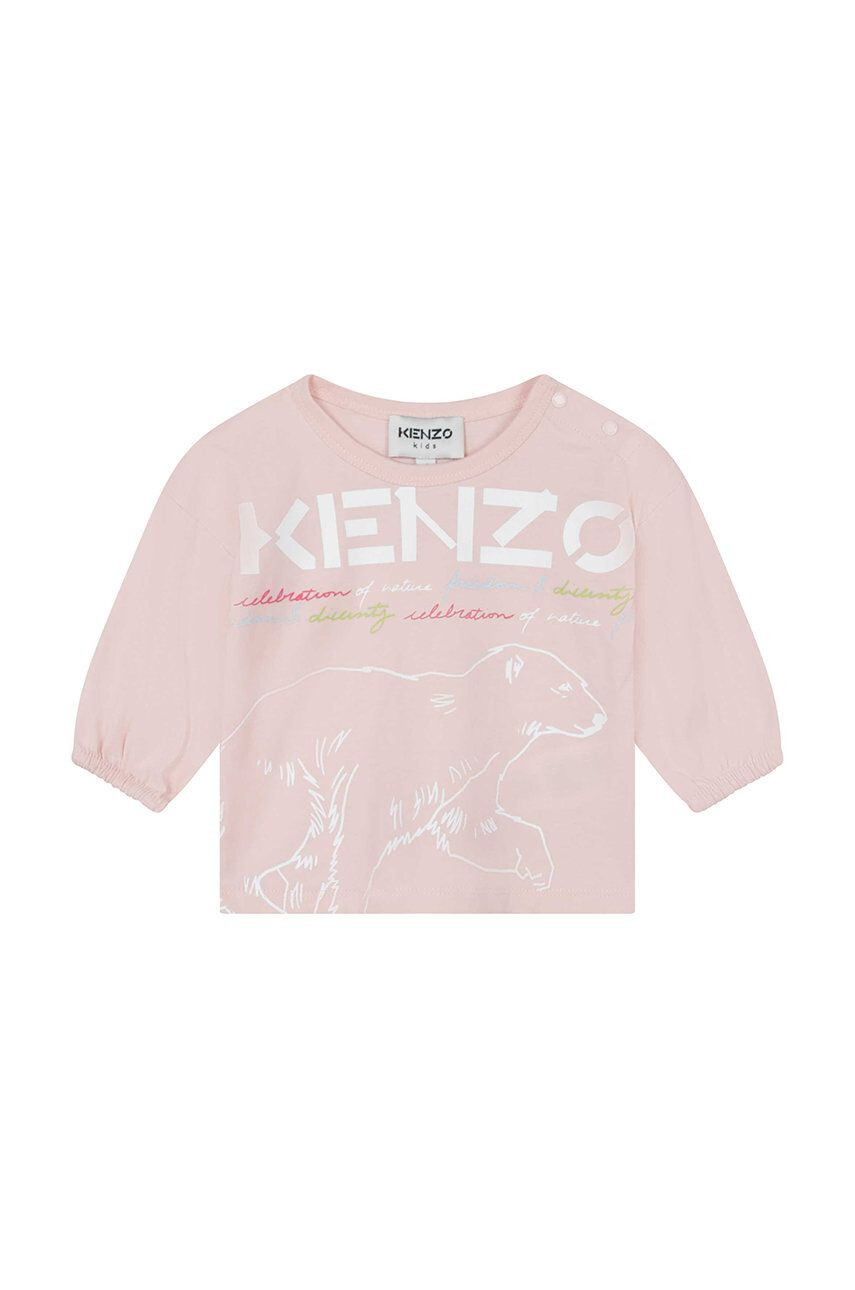 Kenzo kids Otroški bombažen komplet oranžna barva - Pepit.si