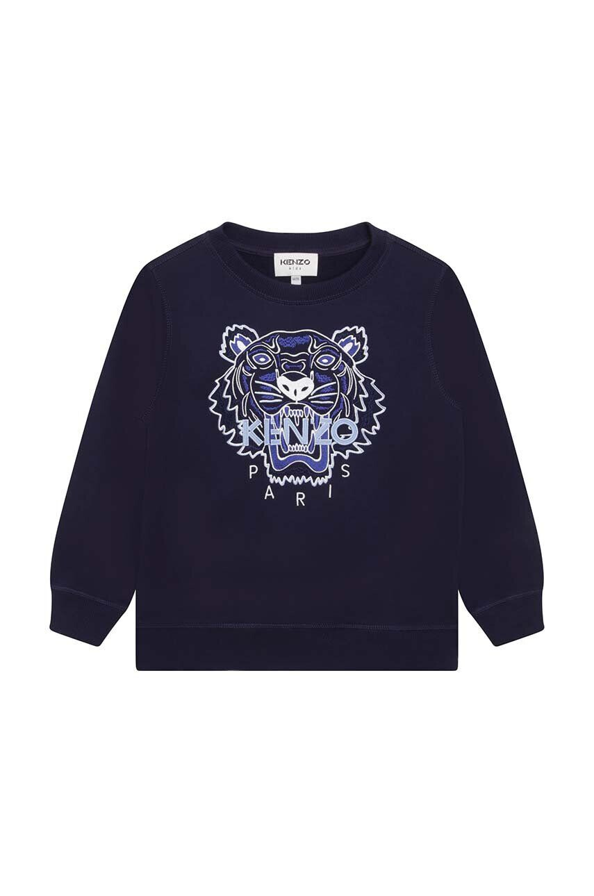 Kenzo kids Otroški bombažen pulover mornarsko modra barva - Pepit.si