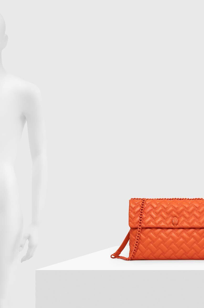 Kurt Geiger London Usnjena torbica oranžna barva - Pepit.si