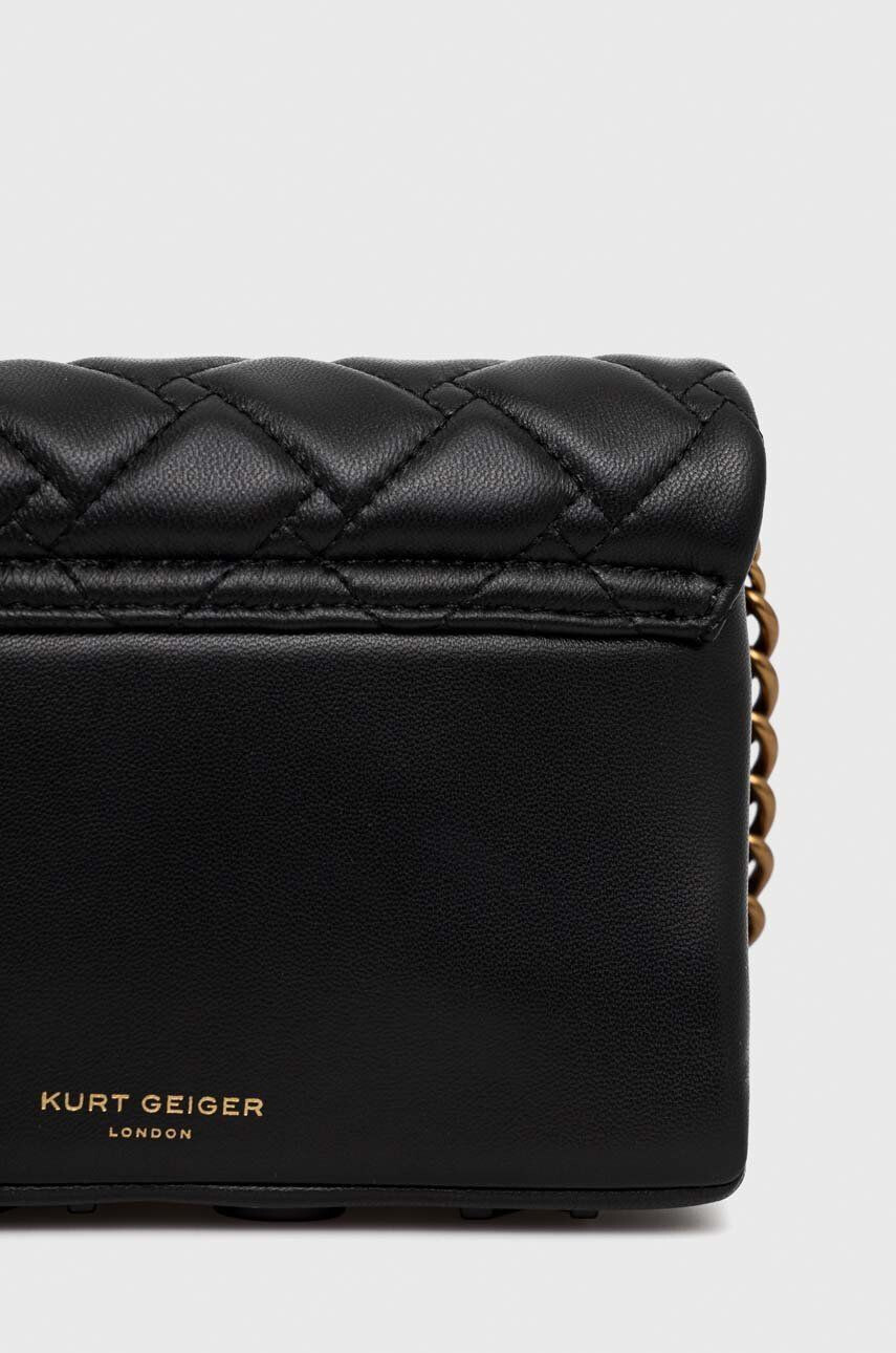 Kurt Geiger London Usnjena večerna torbica črna barva - Pepit.si