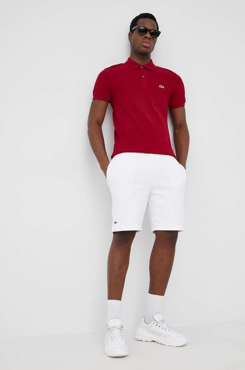 Lacoste Bombažen polo bordo barva - Pepit.si