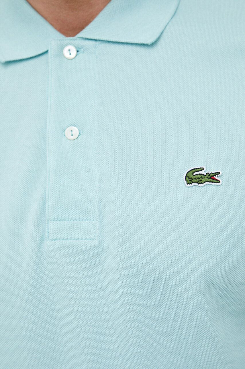 Lacoste Bombažen polo turkizna barva - Pepit.si