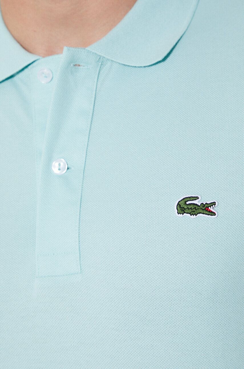 Lacoste Bombažen polo turkizna barva - Pepit.si