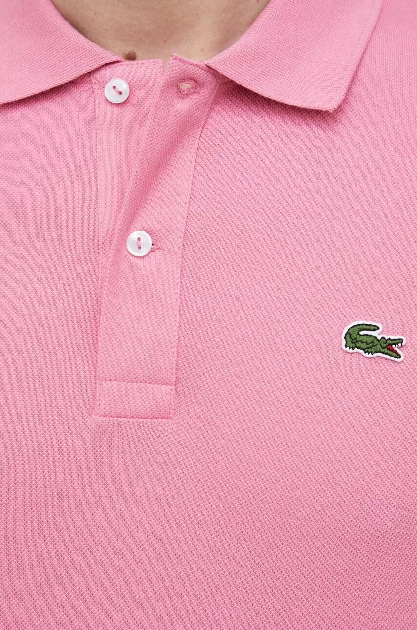 Lacoste Bombažen polo roza barva - Pepit.si