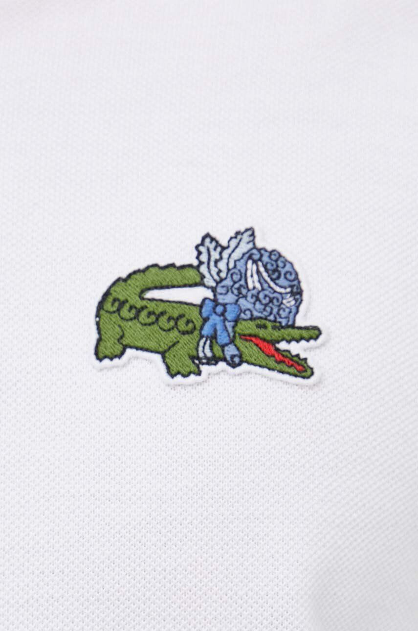 Lacoste Bombažen polo x Netflix bela barva - Pepit.si