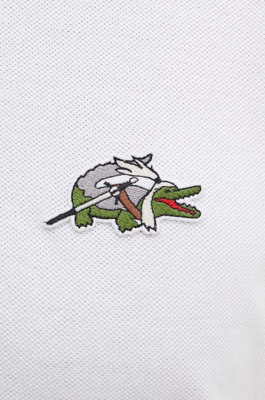 Lacoste Bombažen polo x Netflix bela barva - Pepit.si