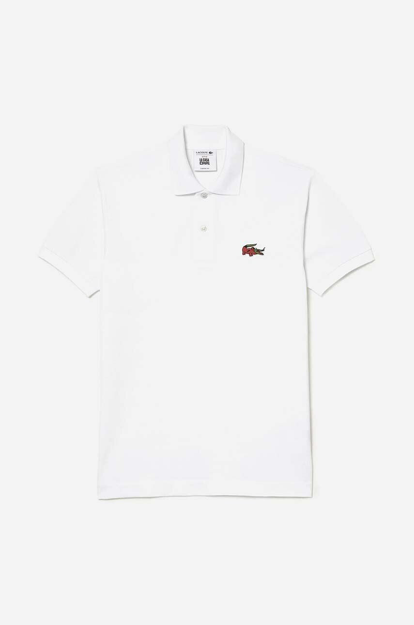 Lacoste Bombažen polo x Netflix bela barva - Pepit.si