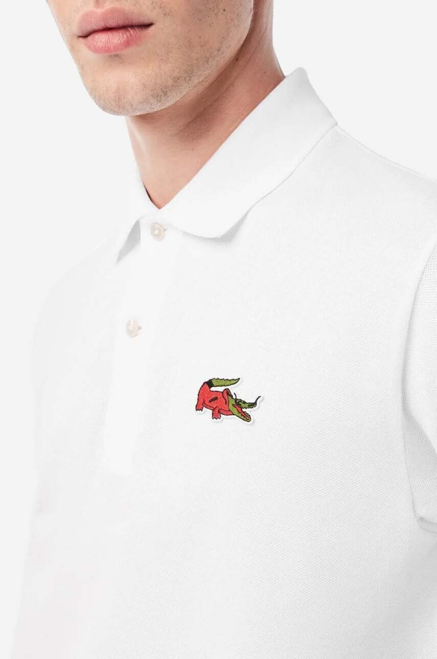 Lacoste Bombažen polo x Netflix bela barva - Pepit.si