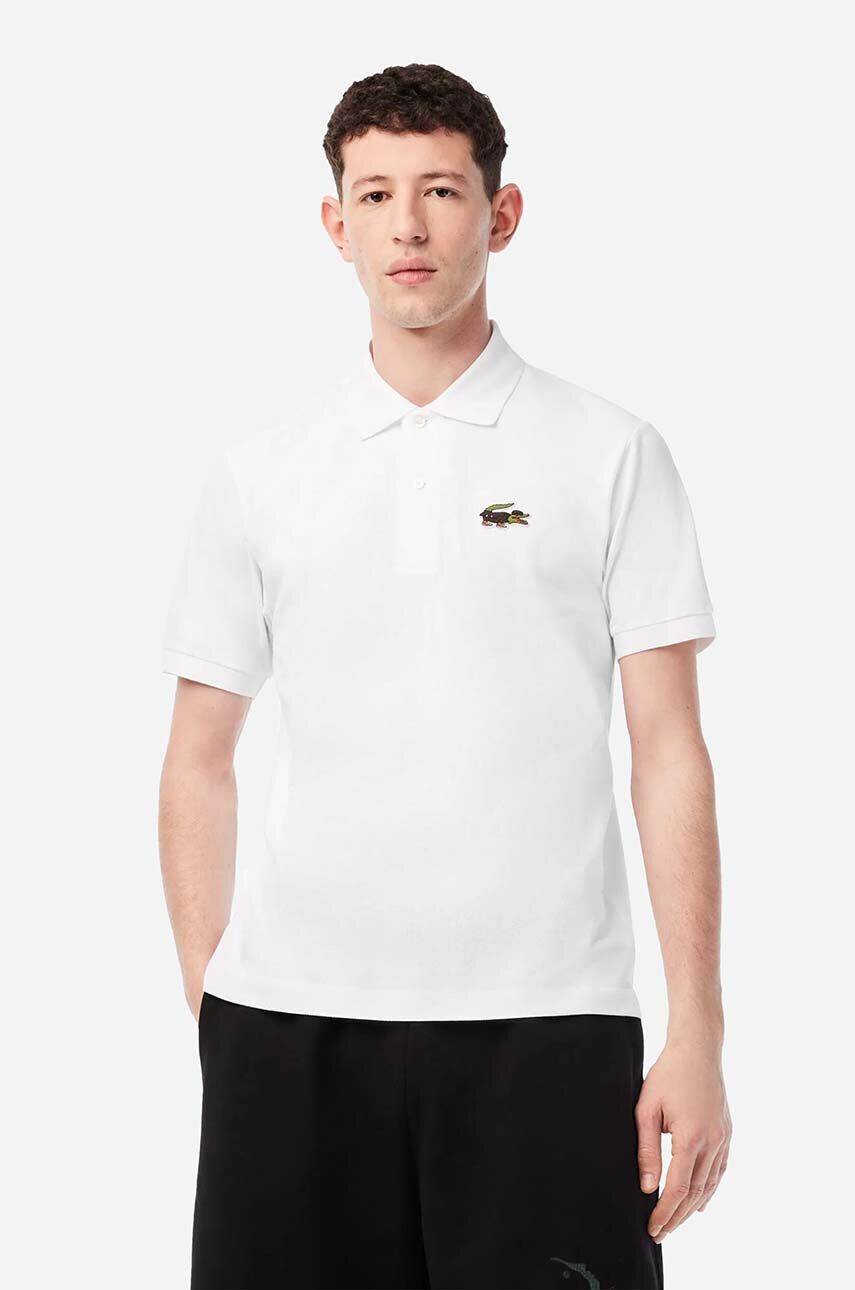 Lacoste Bombažen polo x Netflix bela barva - Pepit.si