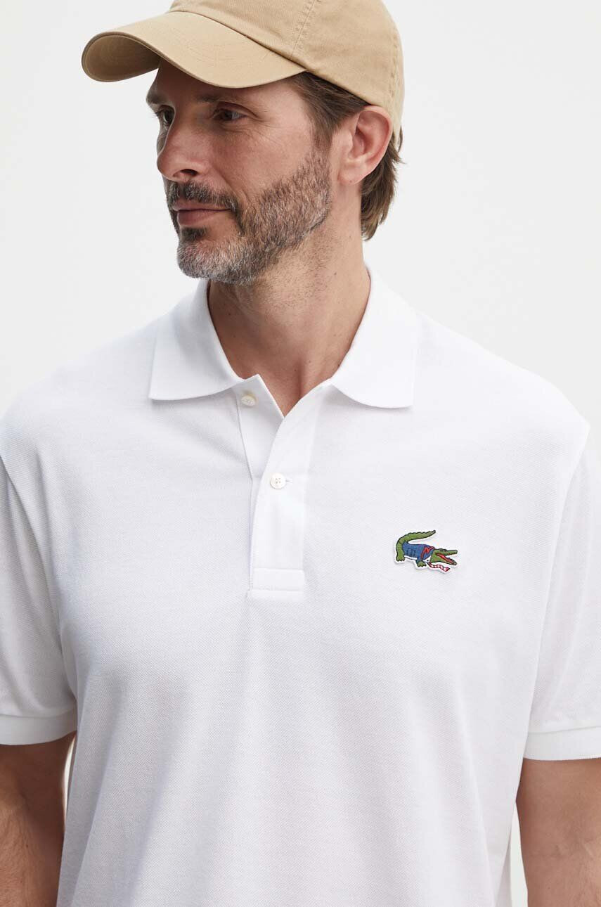 Lacoste Bombažen polo x Netflix bela barva - Pepit.si