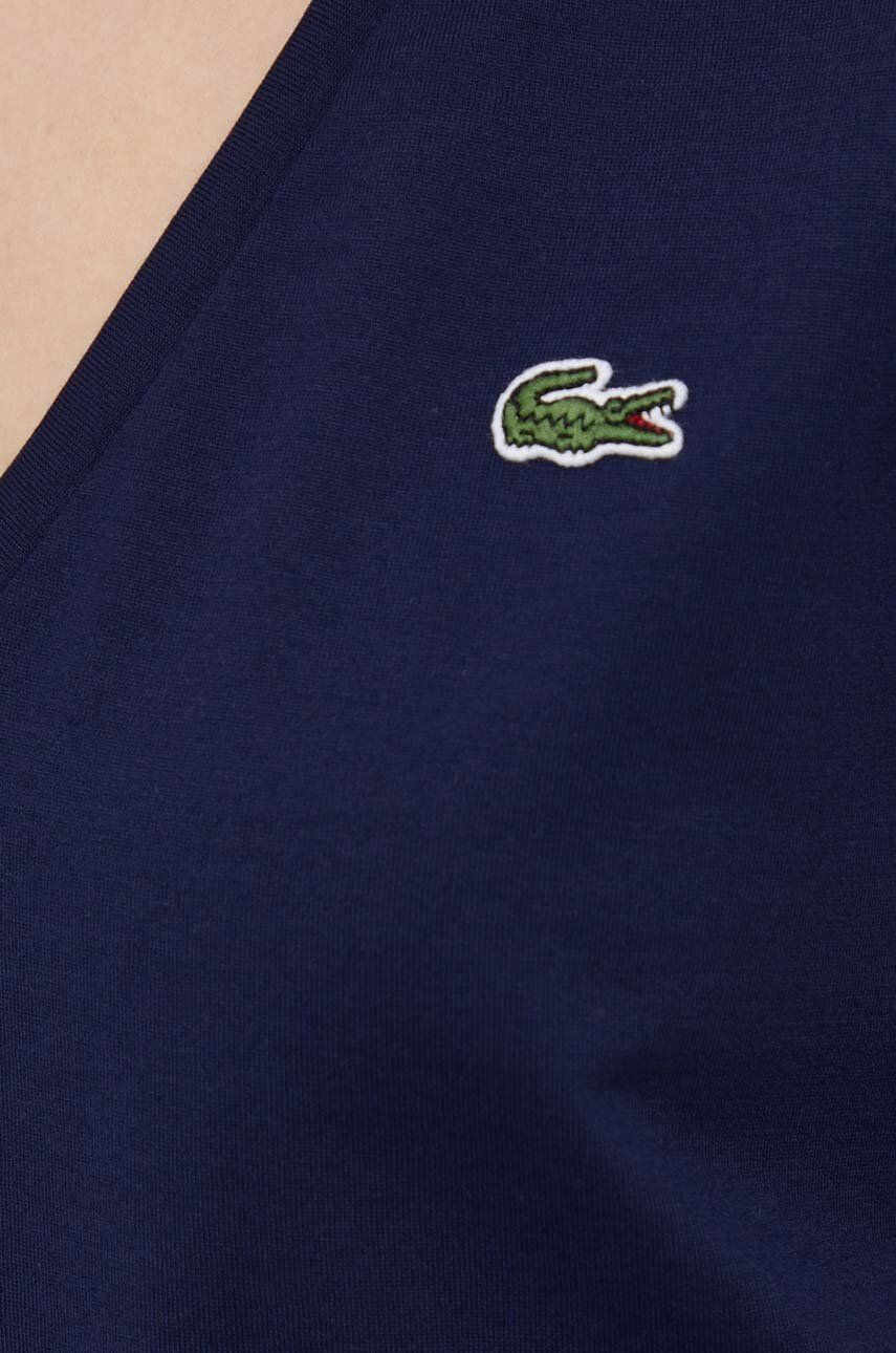 Lacoste Bombažna kratka majica TF8392 mornarsko modra barva - Pepit.si