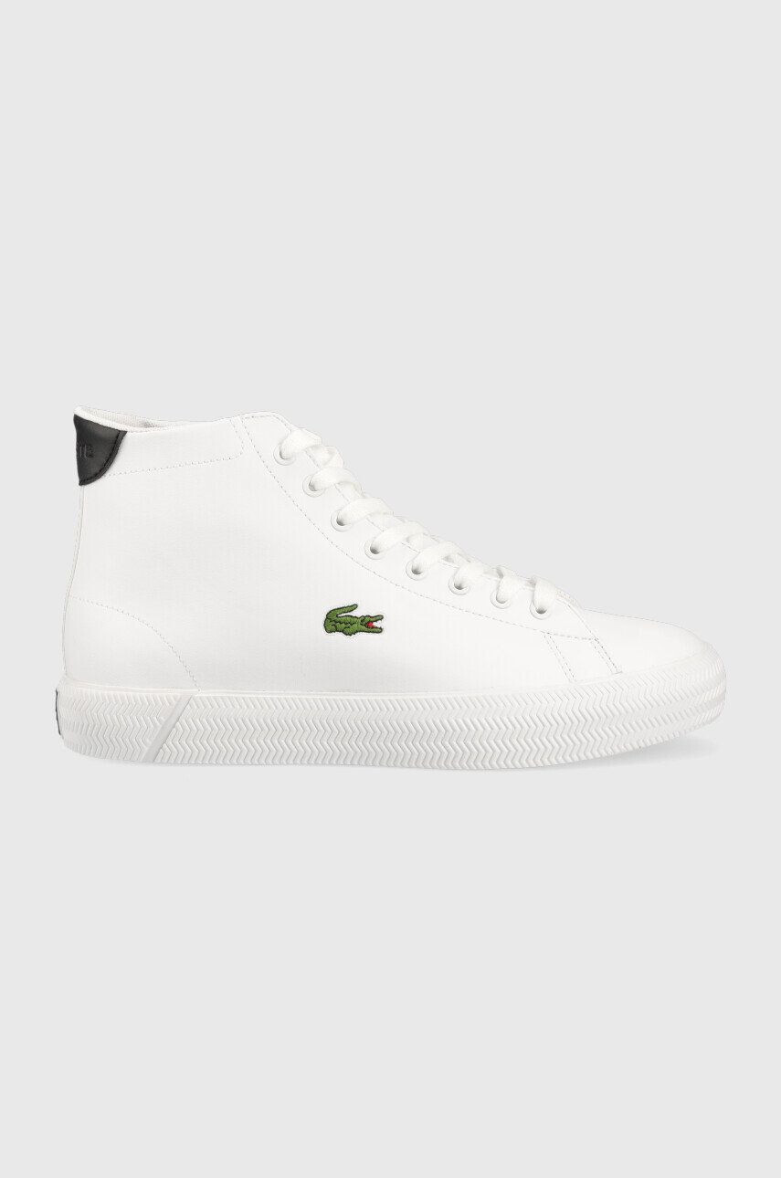 Lacoste Usnjene superge Gripshot Mid bela barva - Pepit.si