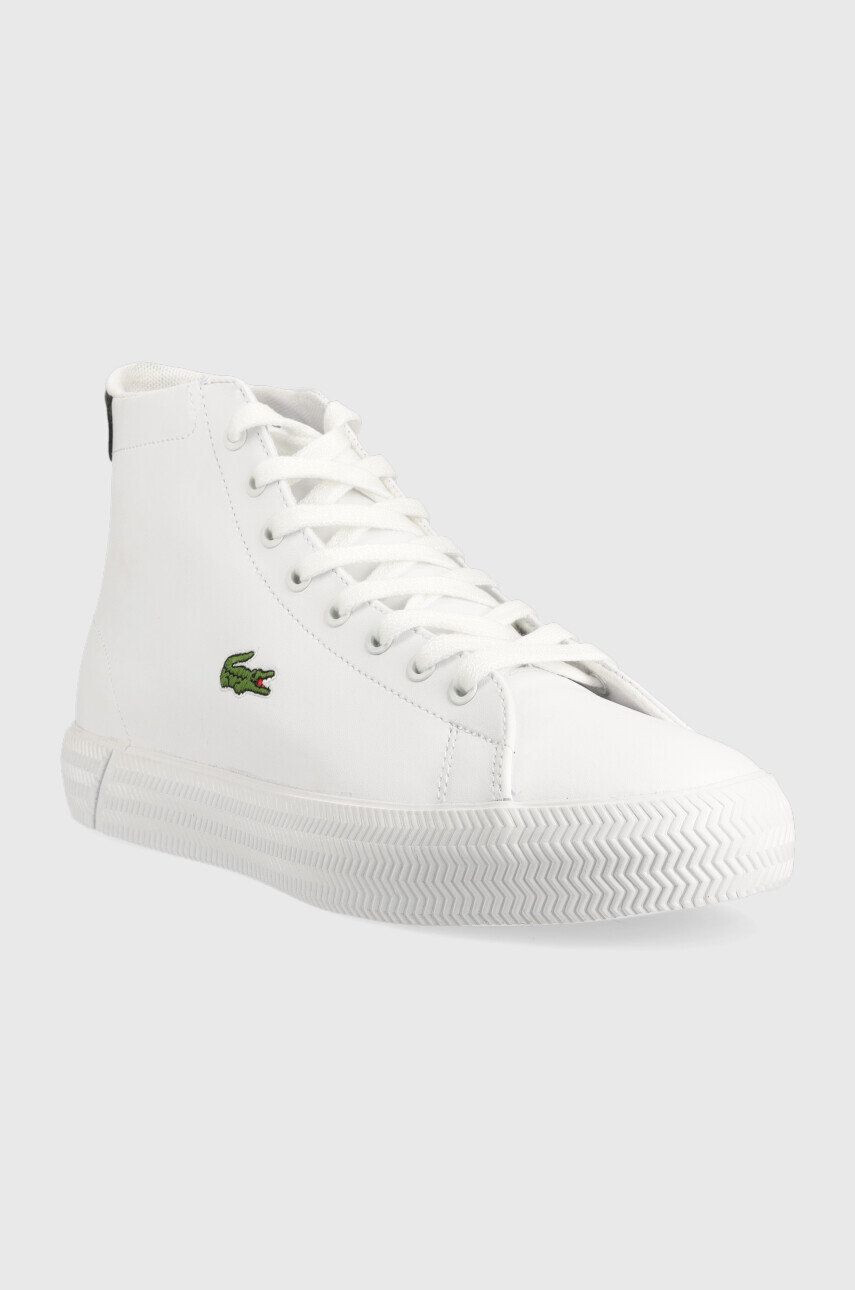 Lacoste Usnjene superge Gripshot Mid bela barva - Pepit.si