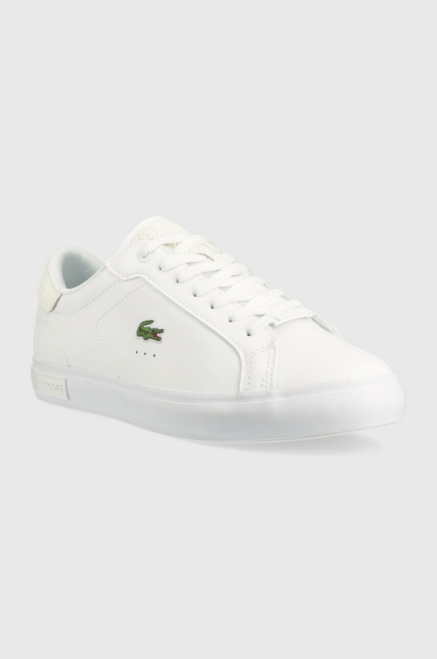 Lacoste Usnjene superge POWERCOURT bela barva 41SMA0030 - Pepit.si