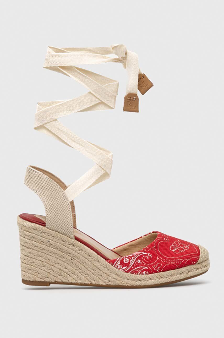 Lauren Ralph Lauren Espadrile 802898509001 rdeča barva - Pepit.si