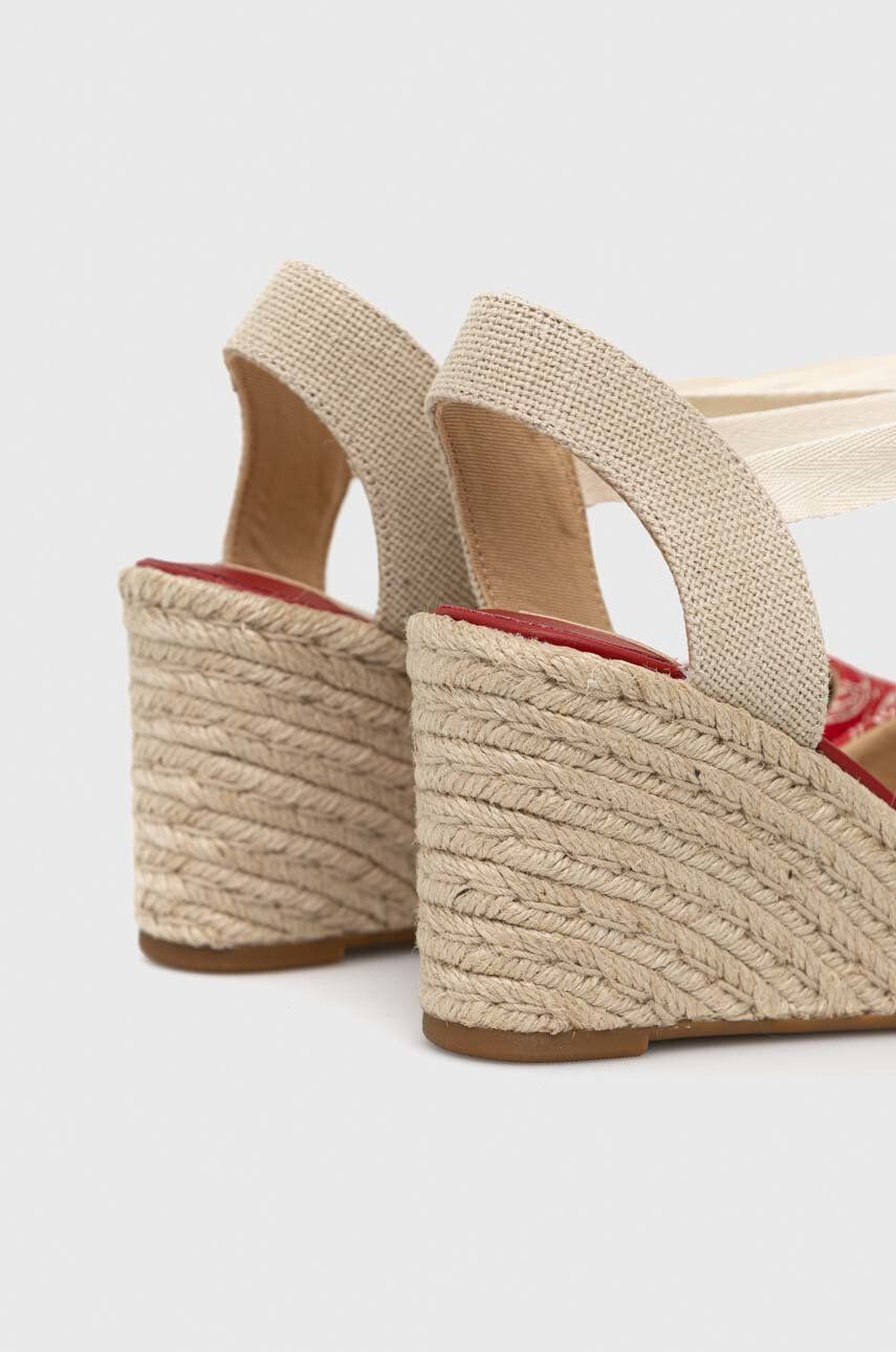 Lauren Ralph Lauren Espadrile 802898509001 rdeča barva - Pepit.si