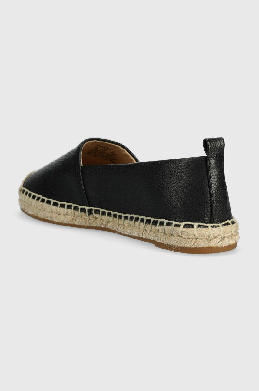 Lauren Ralph Lauren Usnjene espadrile Cameryn IV črna barva 802905304001 - Pepit.si