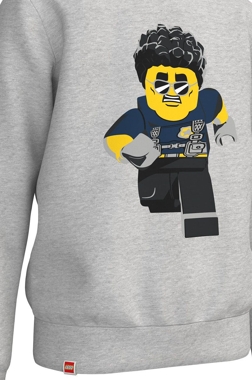 Lego Otroška bombažna mikica Wear siva barva - Pepit.si