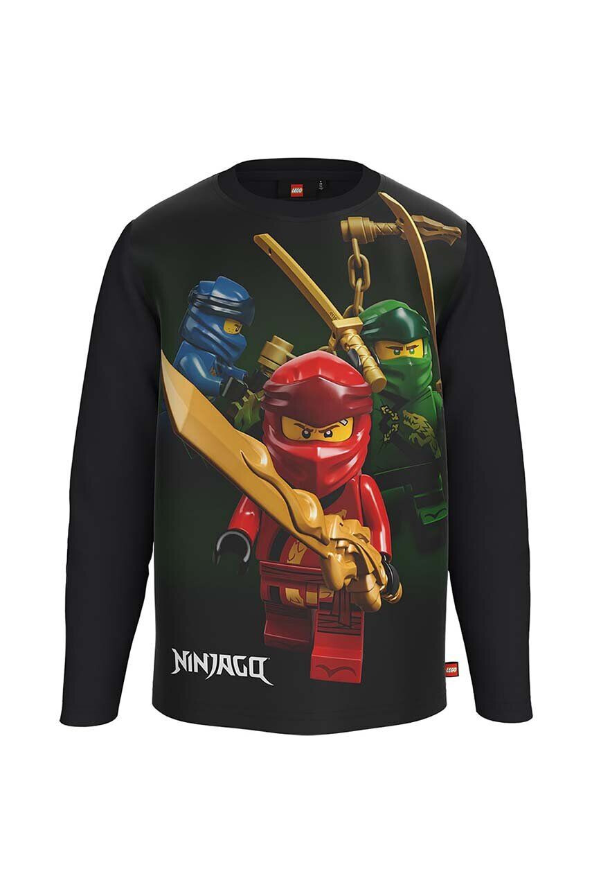 Lego Otroška dolga majica Ninjago črna barva - Pepit.si