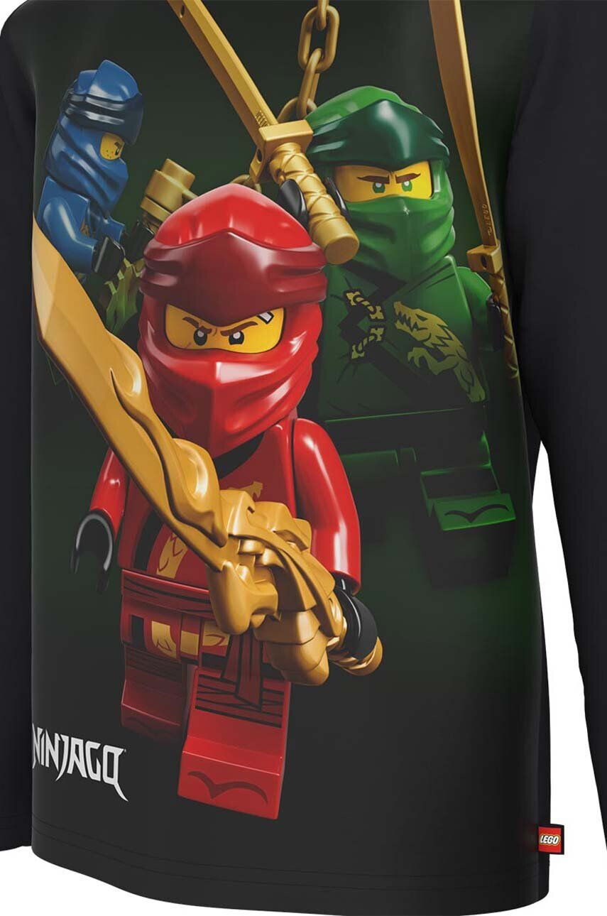 Lego Otroška dolga majica Ninjago črna barva - Pepit.si