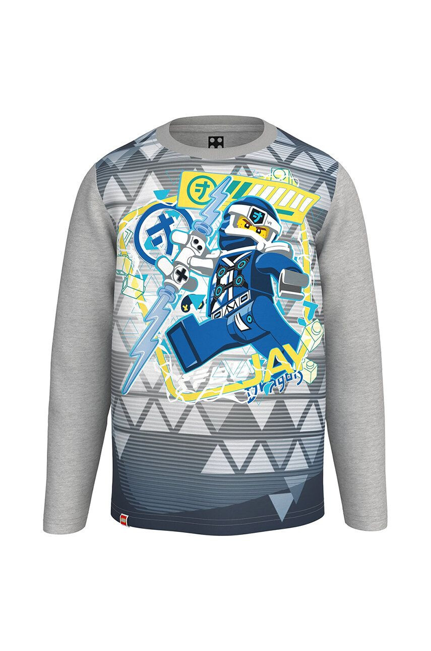 Lego Otroški longsleeve Wear siva barva - Pepit.si