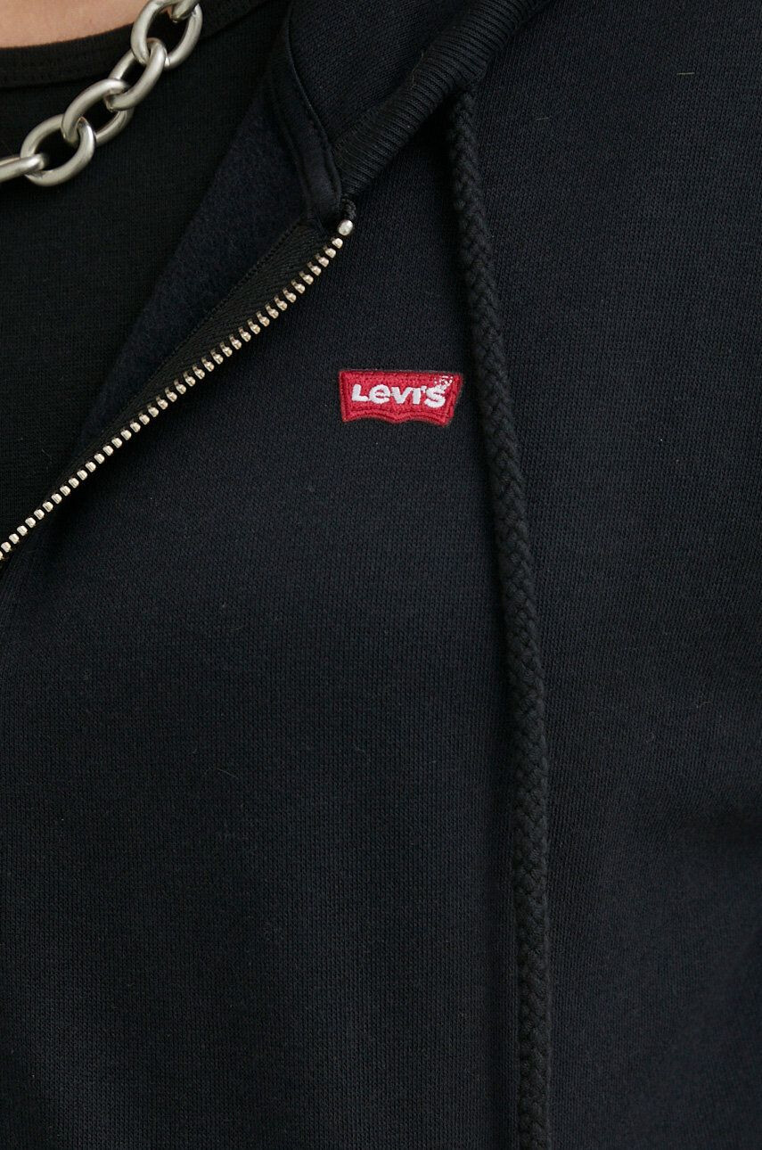 Levi's Bluza ženska črna barva s kapuco - Pepit.si