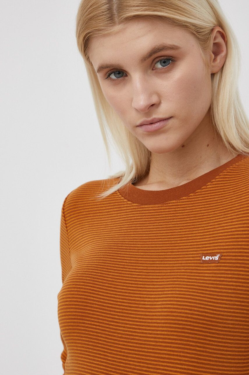 Levi's Bombažen longsleeve oranžna barva - Pepit.si