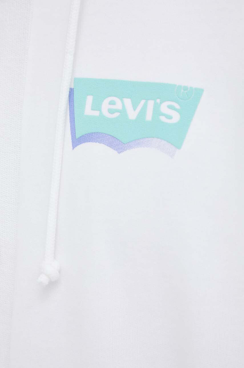 Levi's Bombažen pulover moška bela barva s kapuco - Pepit.si