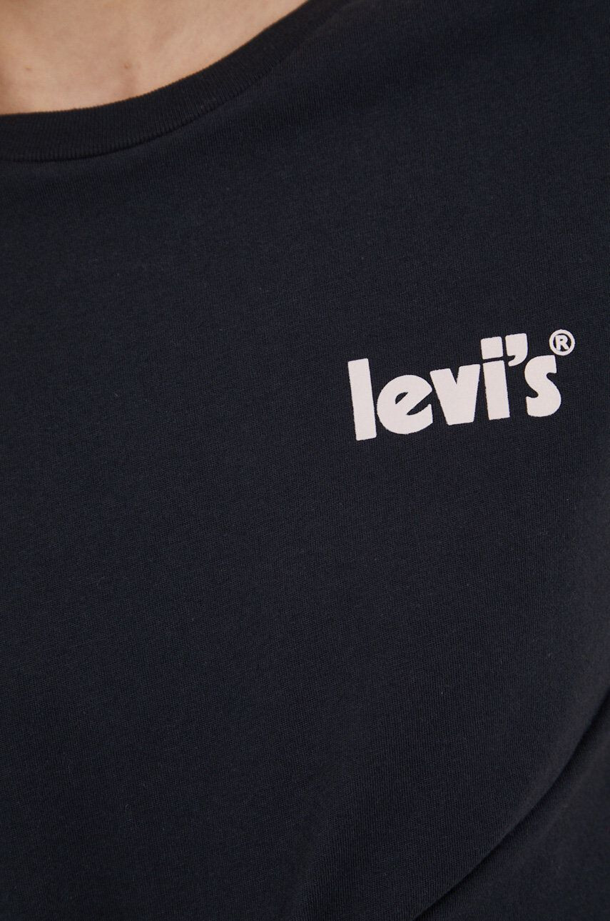 Levi's Bombažen t-shirt črna barva - Pepit.si