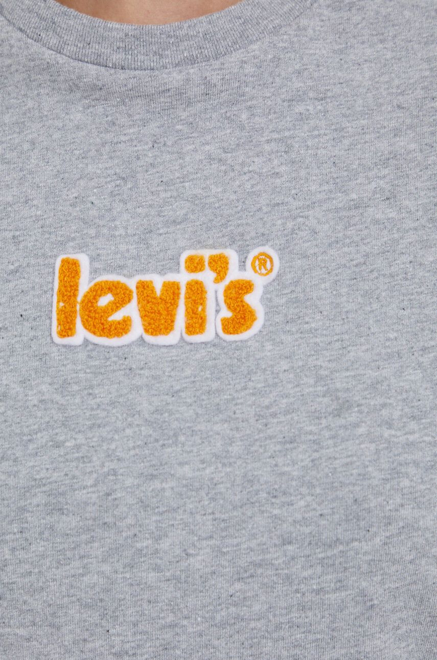 Levi's Bombažen t-shirt siva barva - Pepit.si