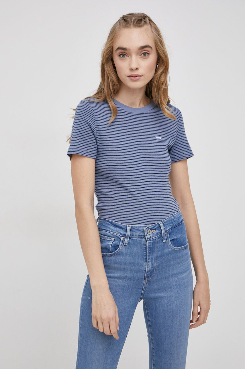 Levi's Bombažen t-shirt modra barva - Pepit.si