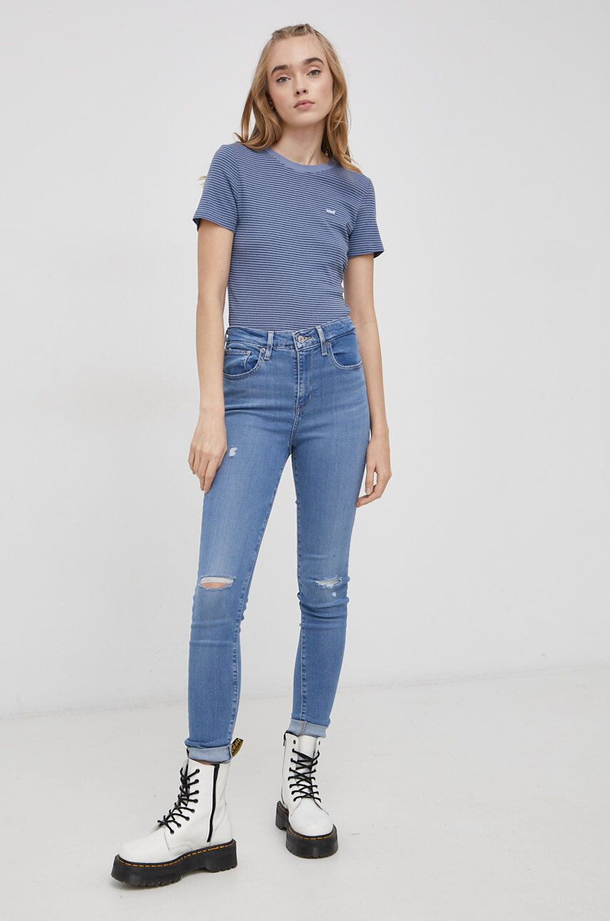 Levi's Bombažen t-shirt modra barva - Pepit.si