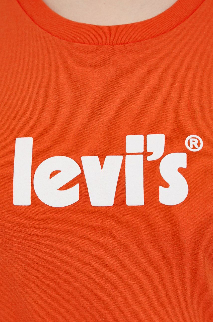 Levi's Bombažen t-shirt oranžna barva - Pepit.si