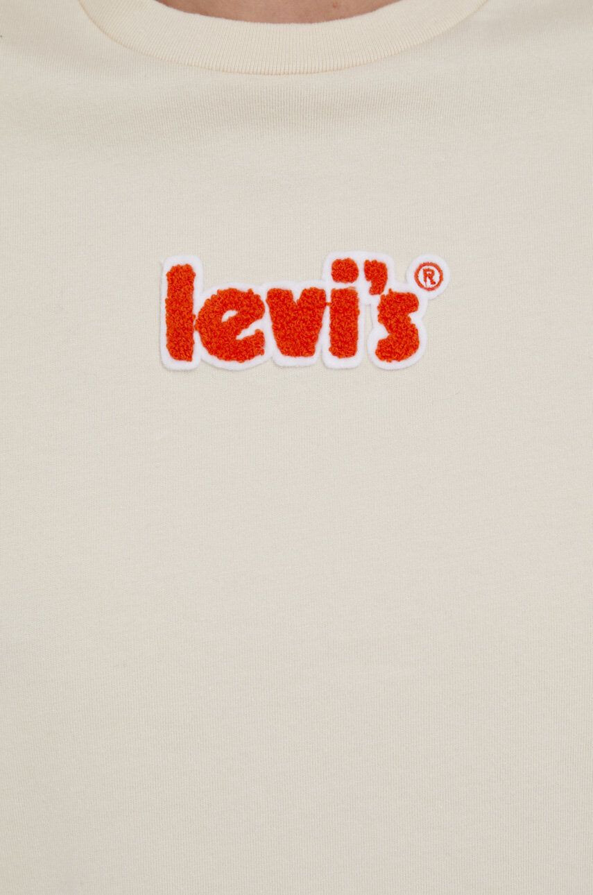 Levi's Bombažen t-shirt kremna barva - Pepit.si