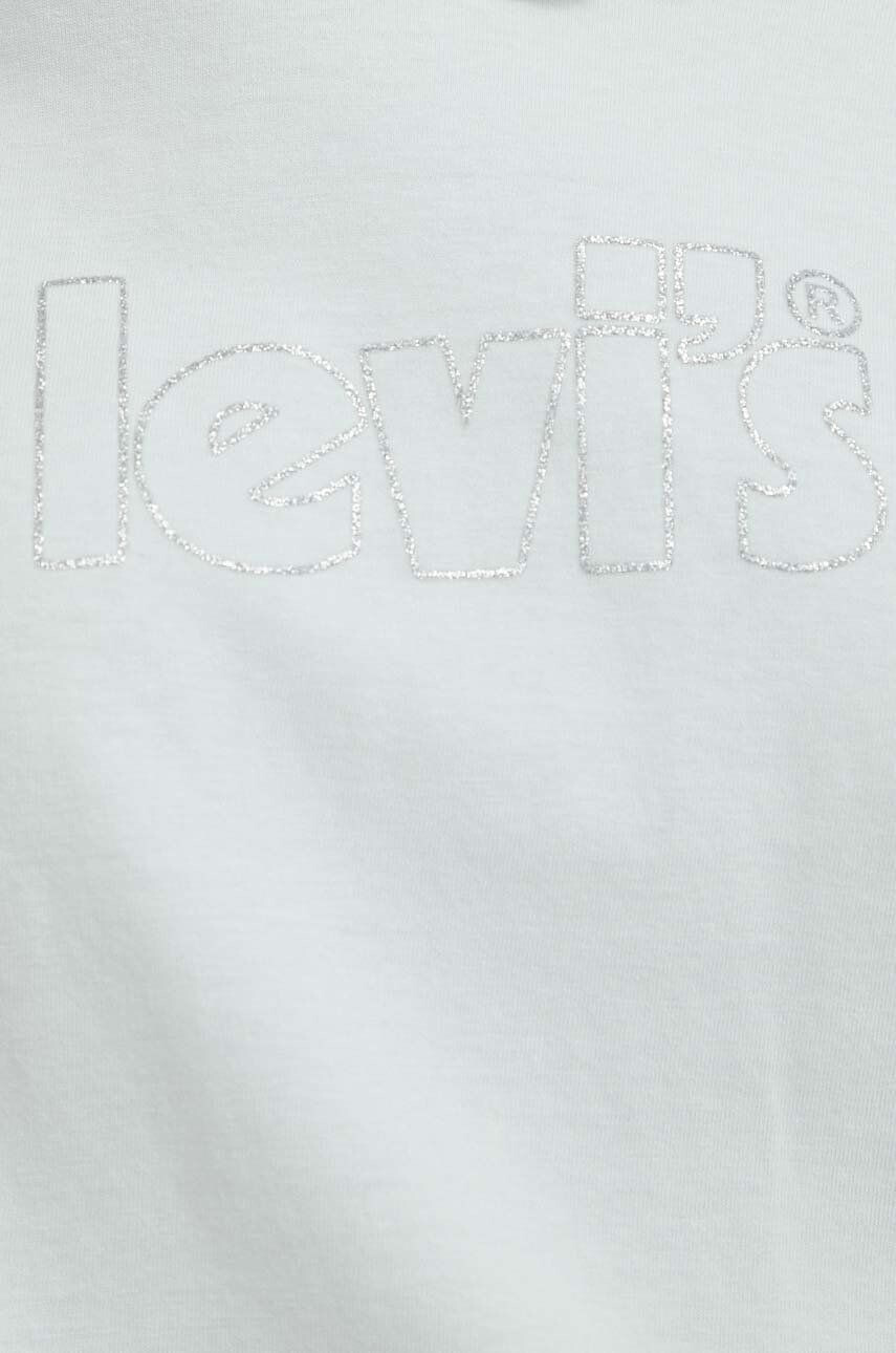 Levi's Bombažna kratka majica turkizna barva - Pepit.si