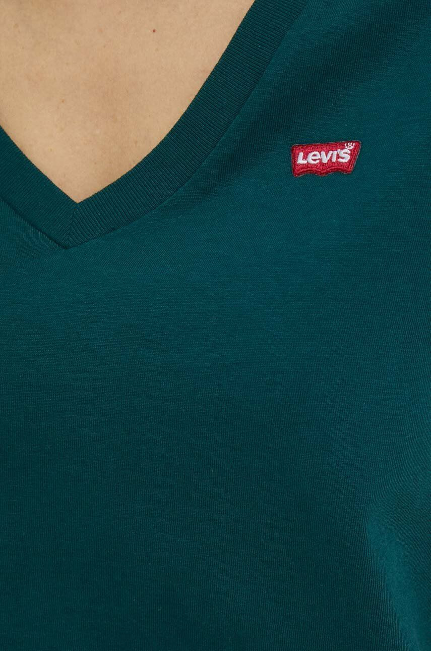 Levi's Bombažna kratka majica zelena barva - Pepit.si