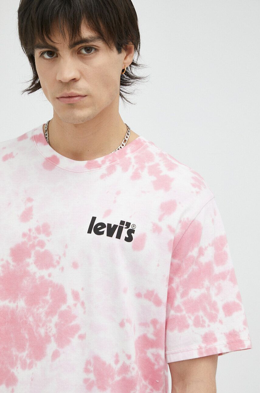 Levi's Bombažna kratka majica bež barva - Pepit.si