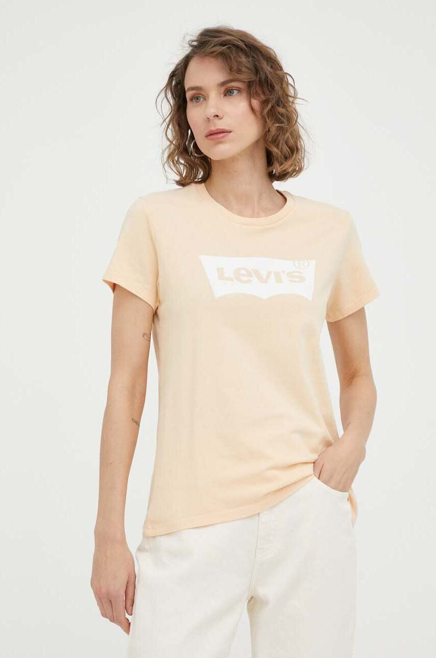 Levi's Bombažna kratka majica rumena barva - Pepit.si