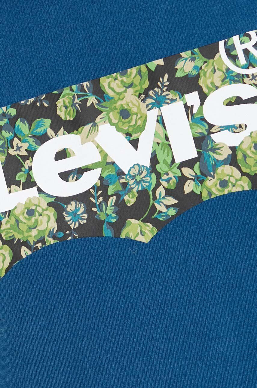 Levi's Bombažna kratka majica turkizna barva - Pepit.si