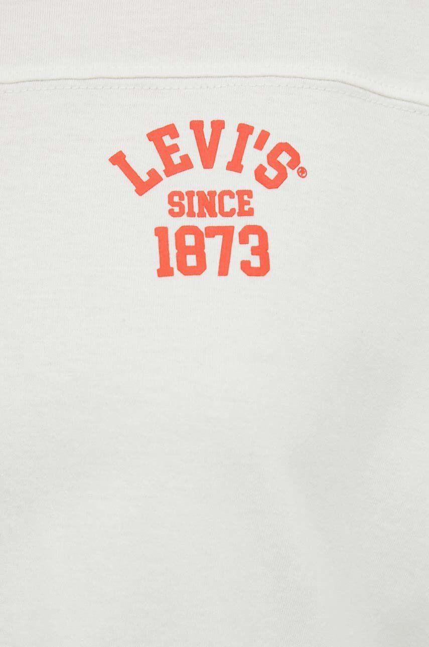 Levi's Bombažna majica z dolgimi rokavi bela barva - Pepit.si