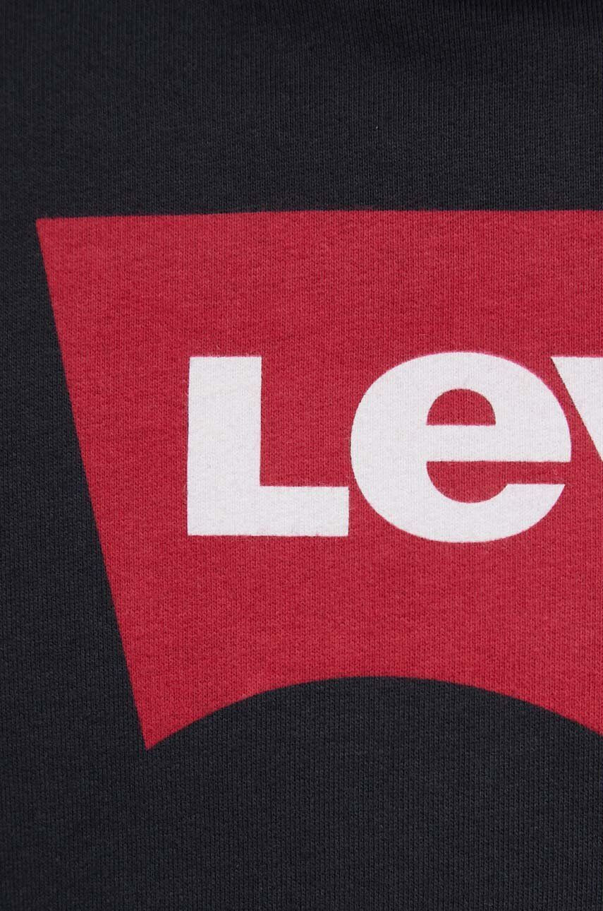 Levi's Bombažna mikica moška črna barva s kapuco - Pepit.si