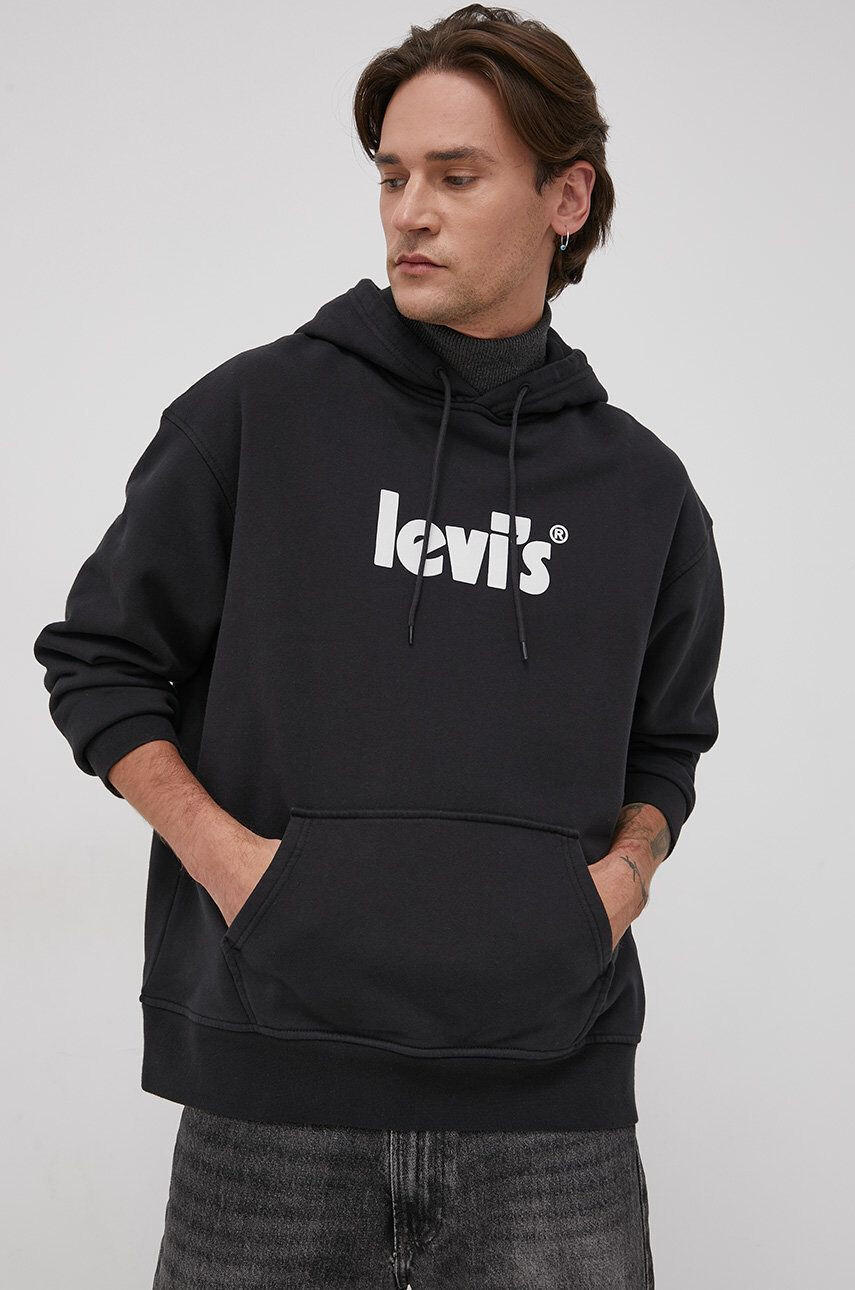 Levi's Bombažna mikica moška črna barva - Pepit.si