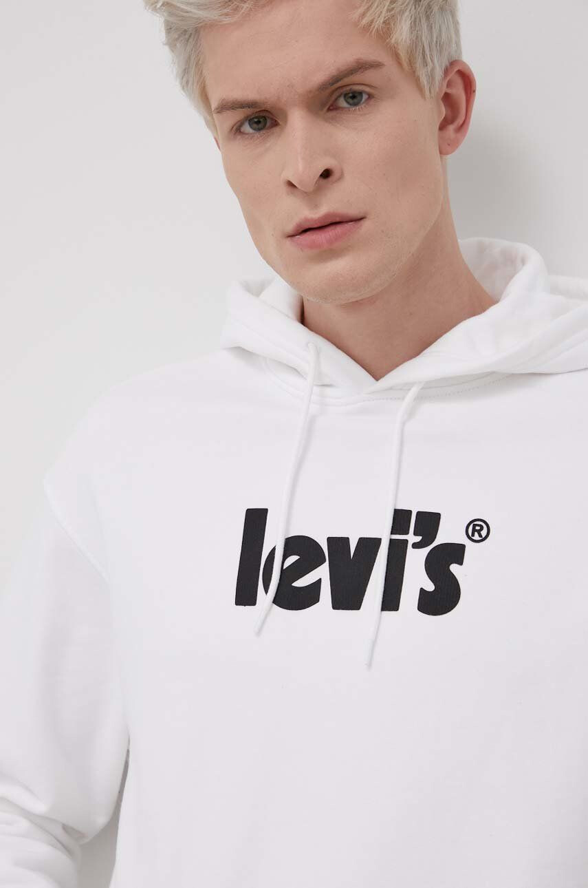 Levi's Bombažna mikica moška bela barva - Pepit.si