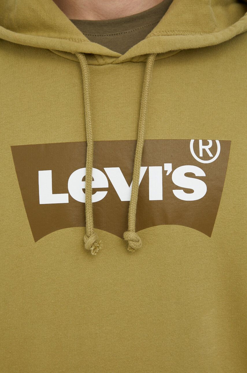 Levi's Bombažna mikica moška zelena barva - Pepit.si