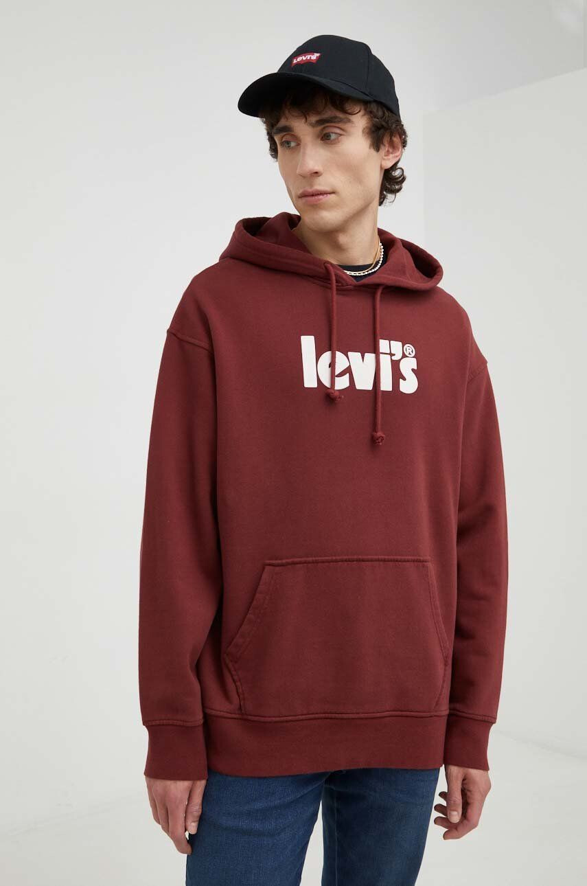 Levi's Bombažna mikica moška bordo barva - Pepit.si