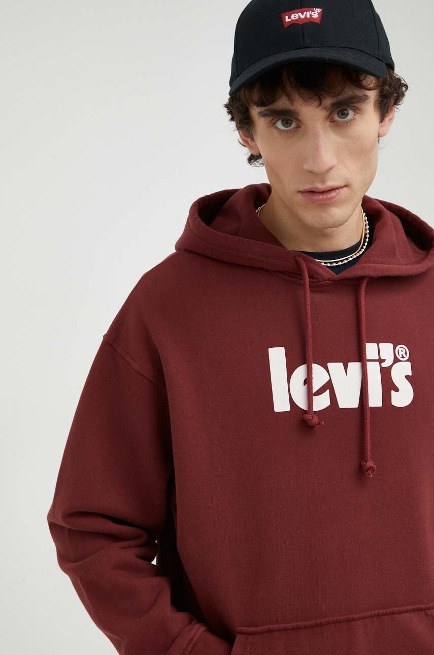 Levi's Bombažna mikica moška bordo barva - Pepit.si