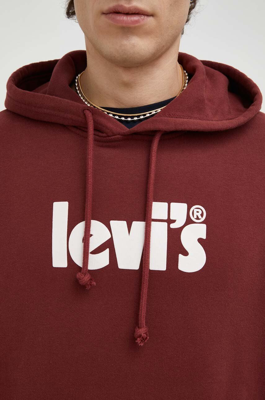 Levi's Bombažna mikica moška bordo barva - Pepit.si