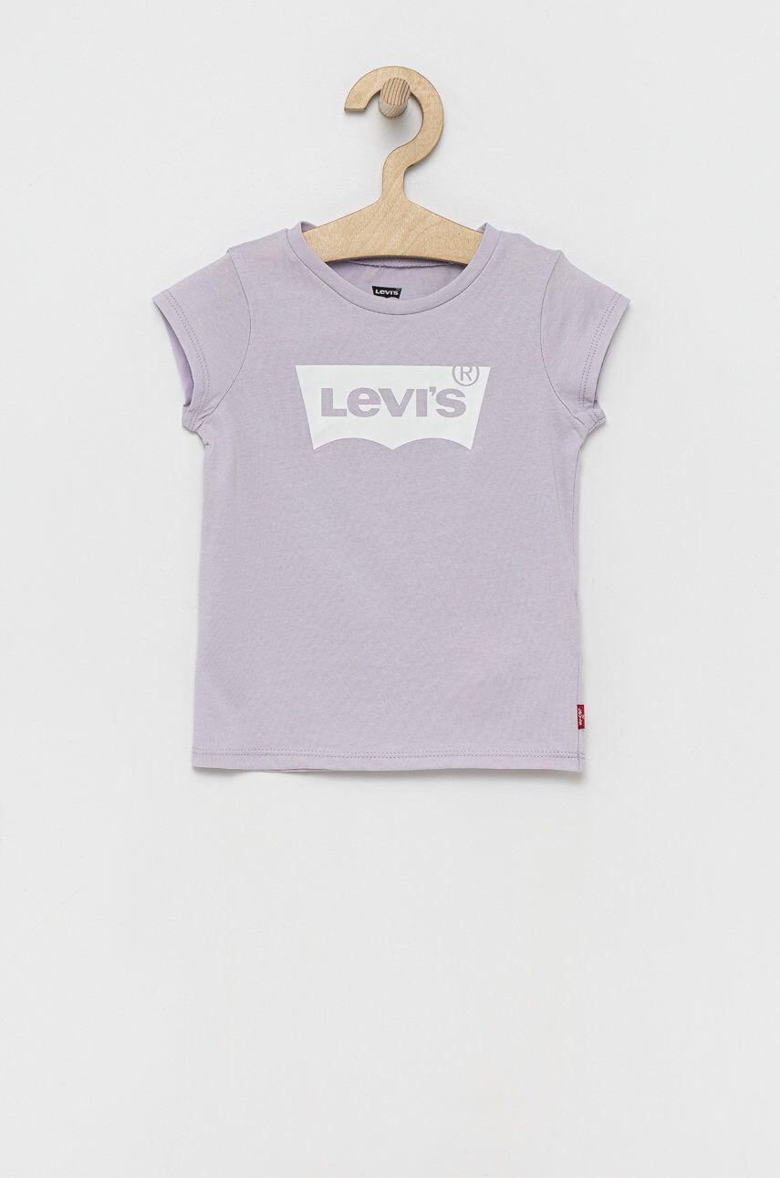 Levi's Otroška bombažna kratka majica vijolična barva - Pepit.si