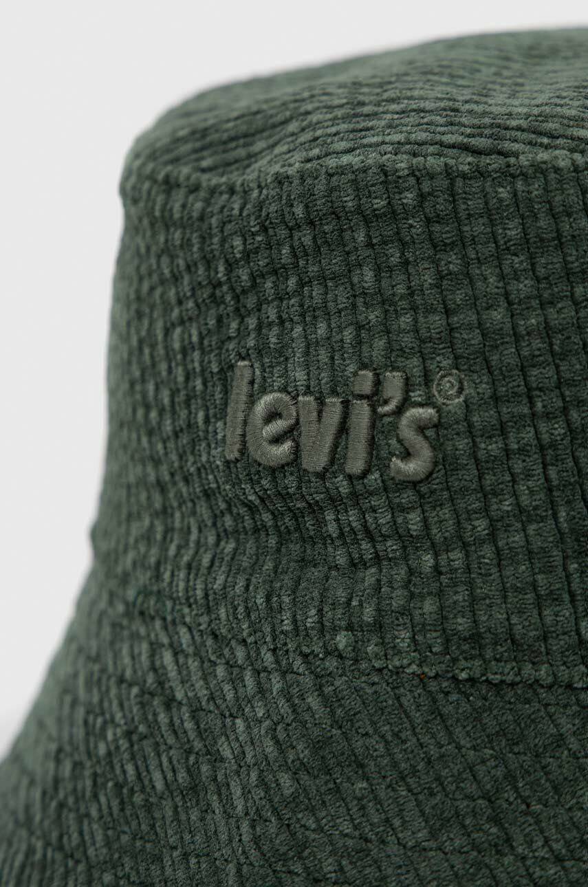 Levi's Dvostranski klobuk zelena barva - Pepit.si